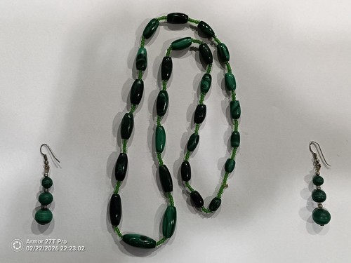 Schmuckset aus echtem - , malachit
