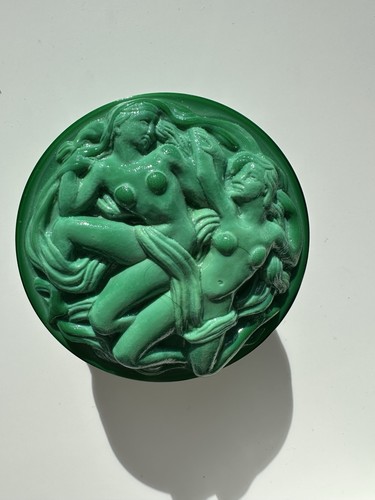 Malachitglas grün schmuckdose - grün,