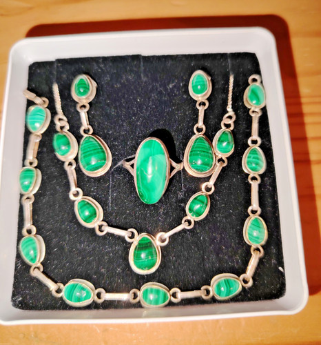 Malachit schmuck set - malachit, schmuck-set