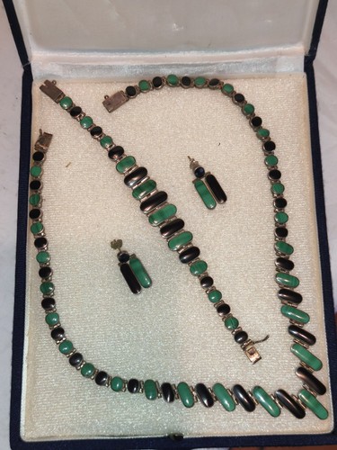 Malachit und onyx schmuckset - und,