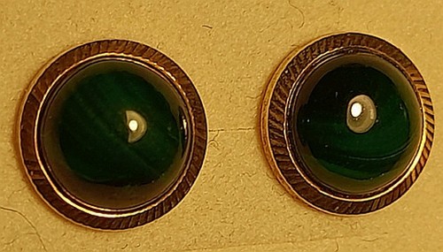 Ohrschmuck gold 375 malachit - 375/-,
