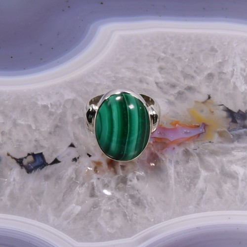 Malachit ring 925er silber - malachit,