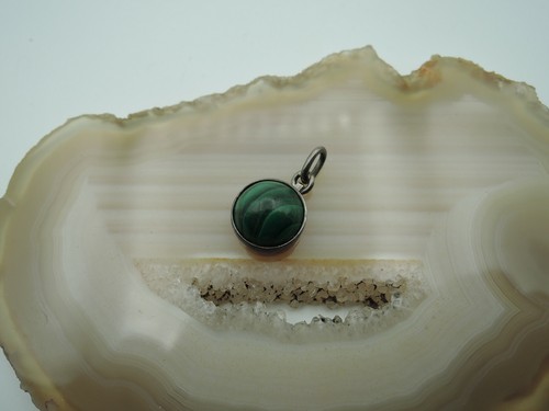 Silber anhänger mit malachit - mit,