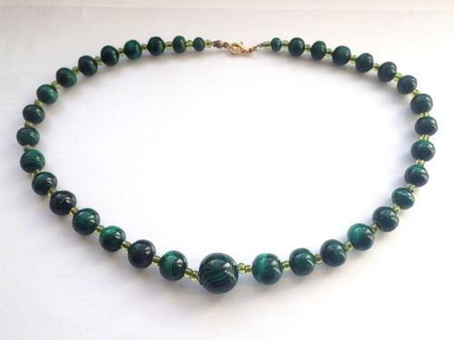 Vintage halskette malachit - vintage,